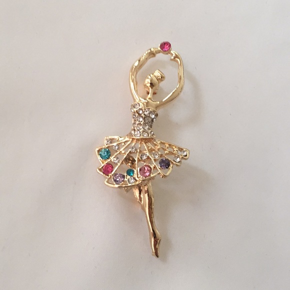 ๐50% OFF/3+...Rhinestone Ballerina Brooch - Picture 1 of 4